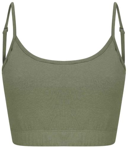 SF Ladies Sustainable Fashion Cropped Cami Vest Top - KHA - XS